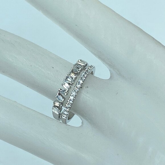 EFFY 14K white gold 1.0ct D/VS1 diamond ring band 4.0g size 7 JR989